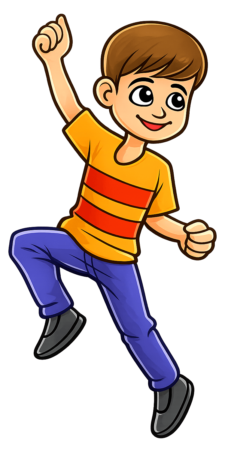 A cheerful boy who reads with The Wize Whispers